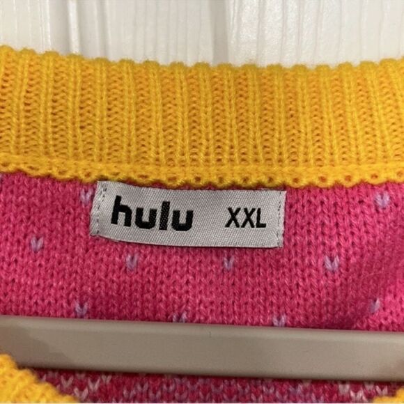 Hulu Multi colored Pink and White Sweater (Size XXL) - Picture 5 of 7